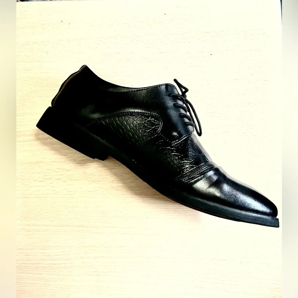FAUX Leather shoes with crocodile style texture size 43 - Picture 5 of 7
